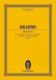 Brahms: Quintet F major Opus 88 (Study Score) published by Eulenburg